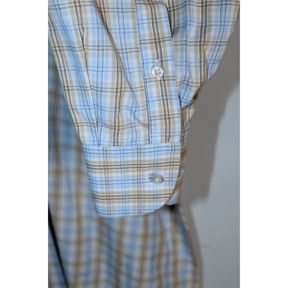 Canali Men's XL Multicolor Plaid Long Sleeve Dress Shirt - Picture 6 of 13